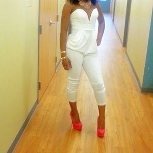 White strapless Jumpsuit